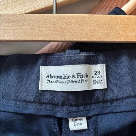 Abercrombie & Fitch Navy Sloane Wide Leg Pants - Picture 2 of 2